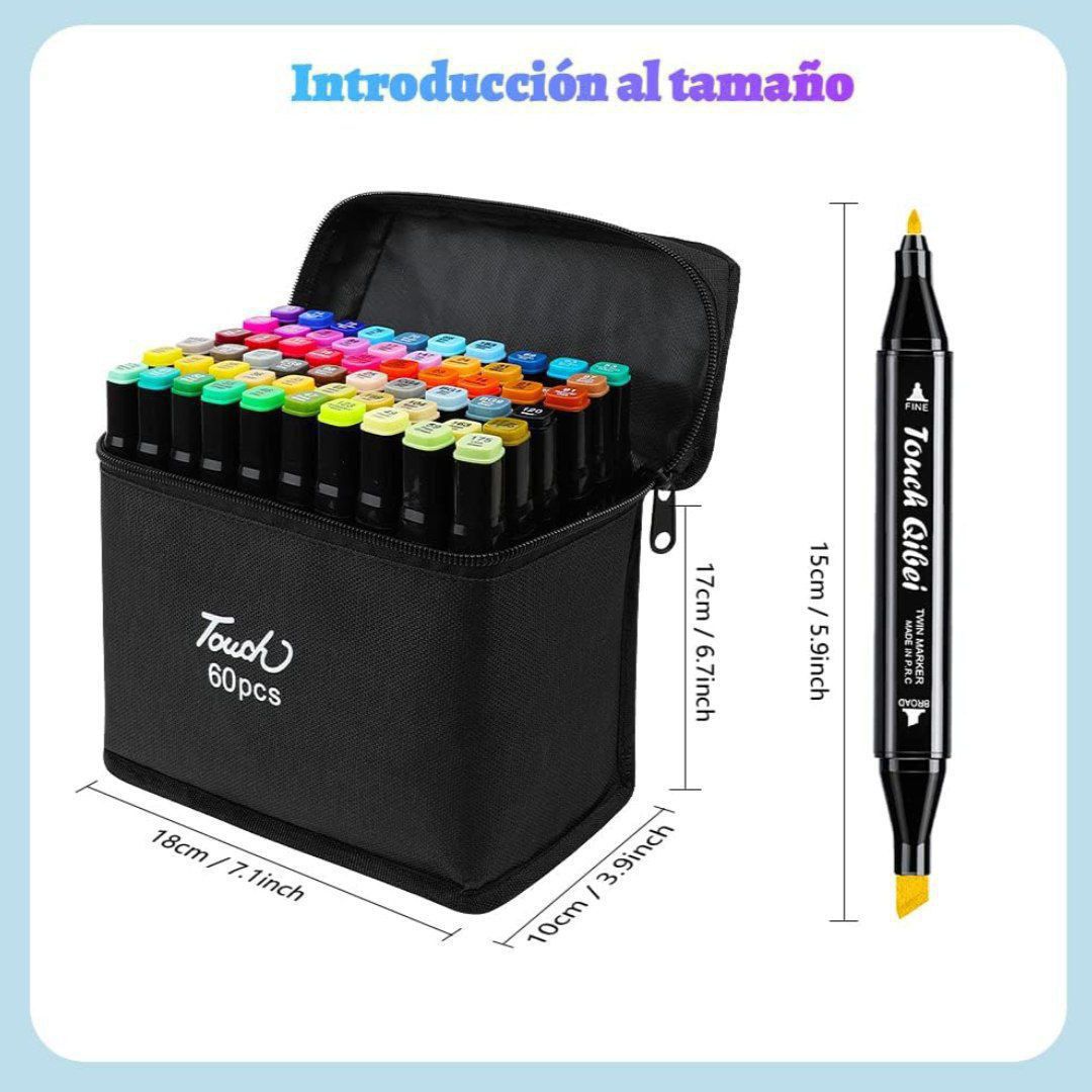 Miniatura 3 de MARCADORES DOBLE PUNTA SET 60 UNIDADES